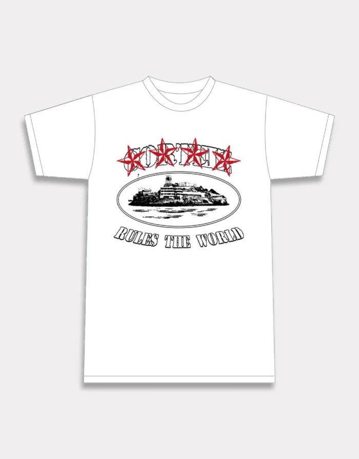 T-shirt Corteiz 4Starz Alcatraz Blanc